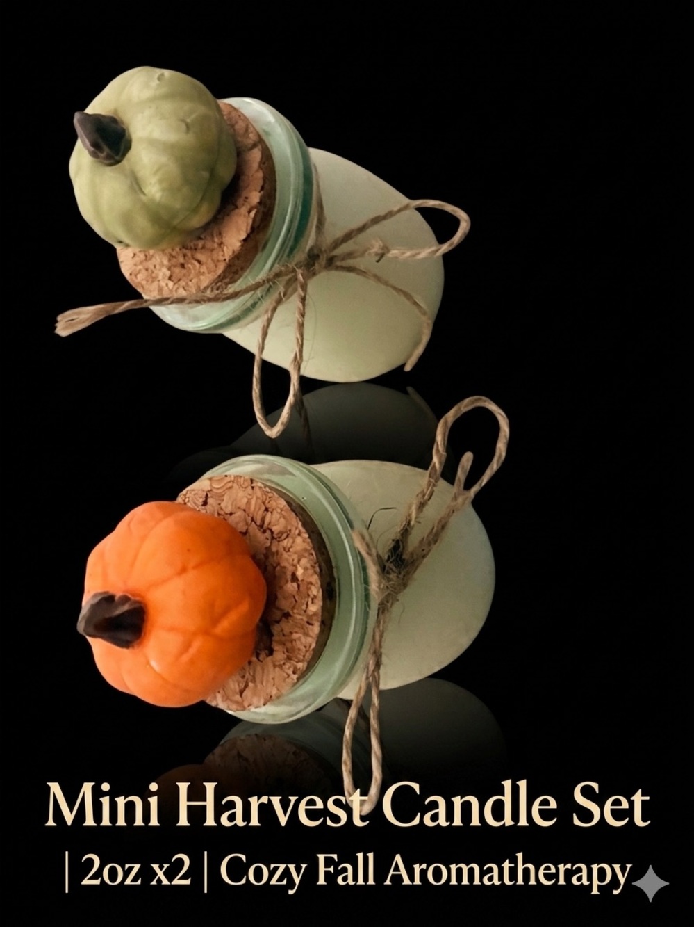 🕯️ Mini Harvest Candle Set | 2oz x2 | Cozy Fall Aromatherapy